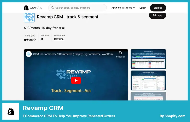 Revamp CRM - eCommerce CRM pentru a vă ajuta să îmbunătățiți comenzile repetate