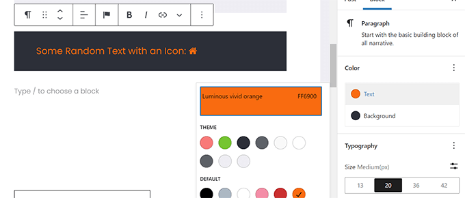 Stylizuj czcionki ikon za pomocą narzędzi edytora bloków Style icon fonts using block editor tools