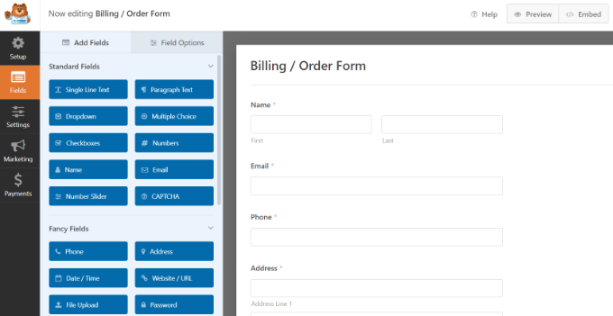 Настройте форму выставления счетов Customize your billing form