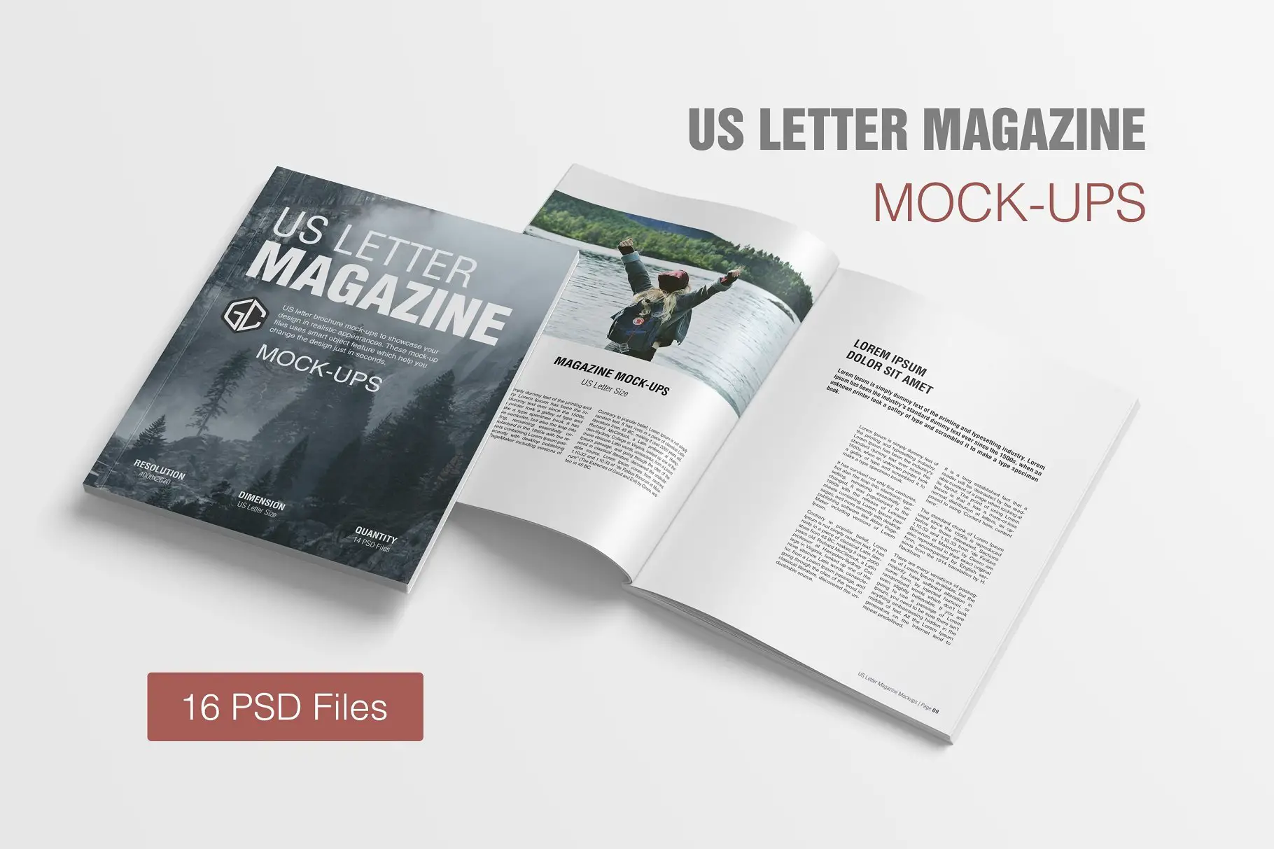 Мокап журнала US Letter -