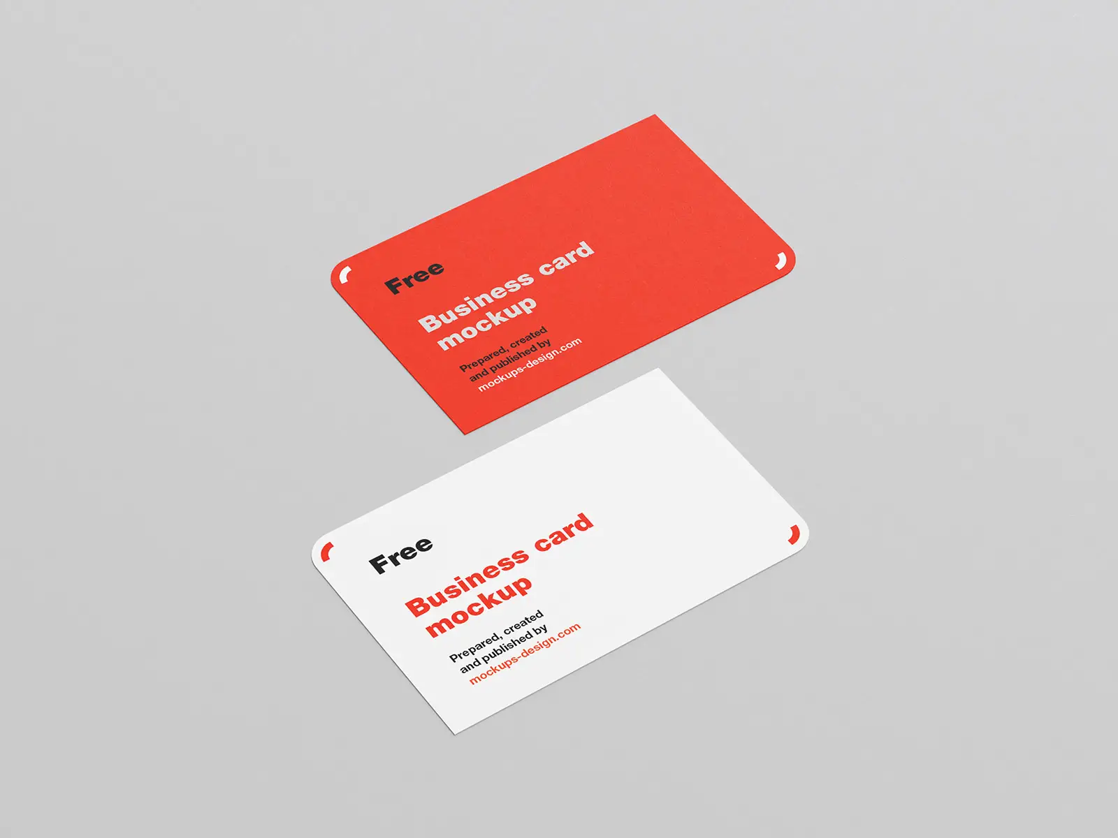 Mockup di biglietti da visita con due angoli arrotondati -