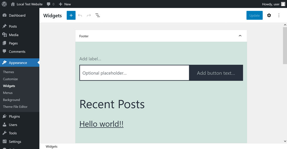 Управление виджетами WordPress с помощью блоков