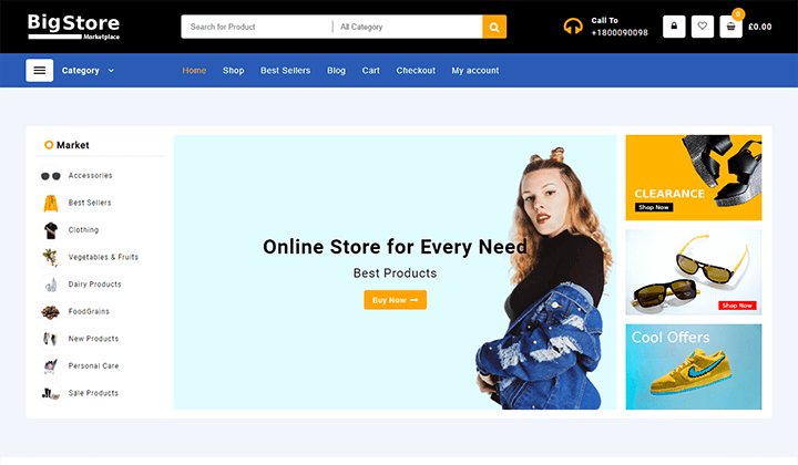 Más de 12 mejores temas de WordPress para tiendas de juguetes en 2023 (mejores selecciones) 7 Marketplace theme