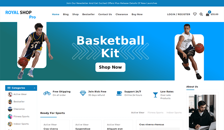 Más de 12 mejores temas de WordPress para tiendas de juguetes en 2023 (mejores selecciones) 13 Sport-and-Sportswear