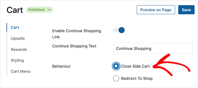 在 WooCommerce 中关闭滑动侧推车 Closing the sliding side cart in WooCommerce