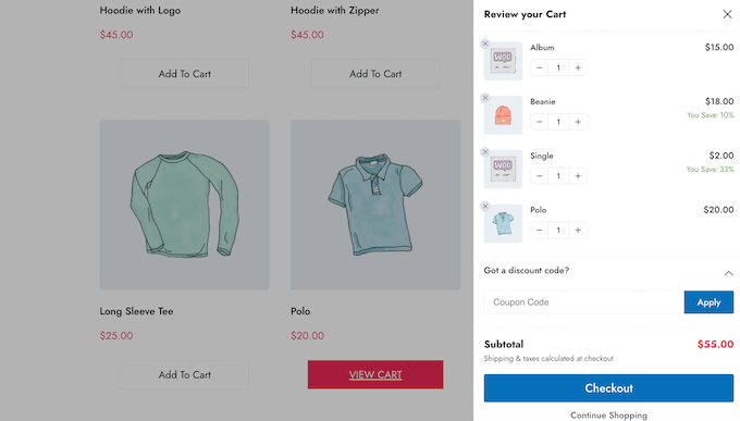 WooCommerce 滑动侧推车 A WooCommerce sliding side cart