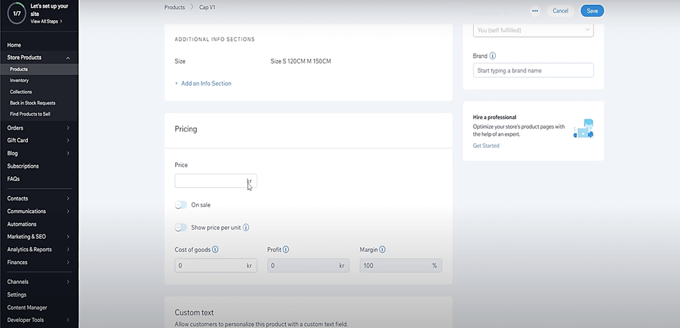 E-Commerce von Wix