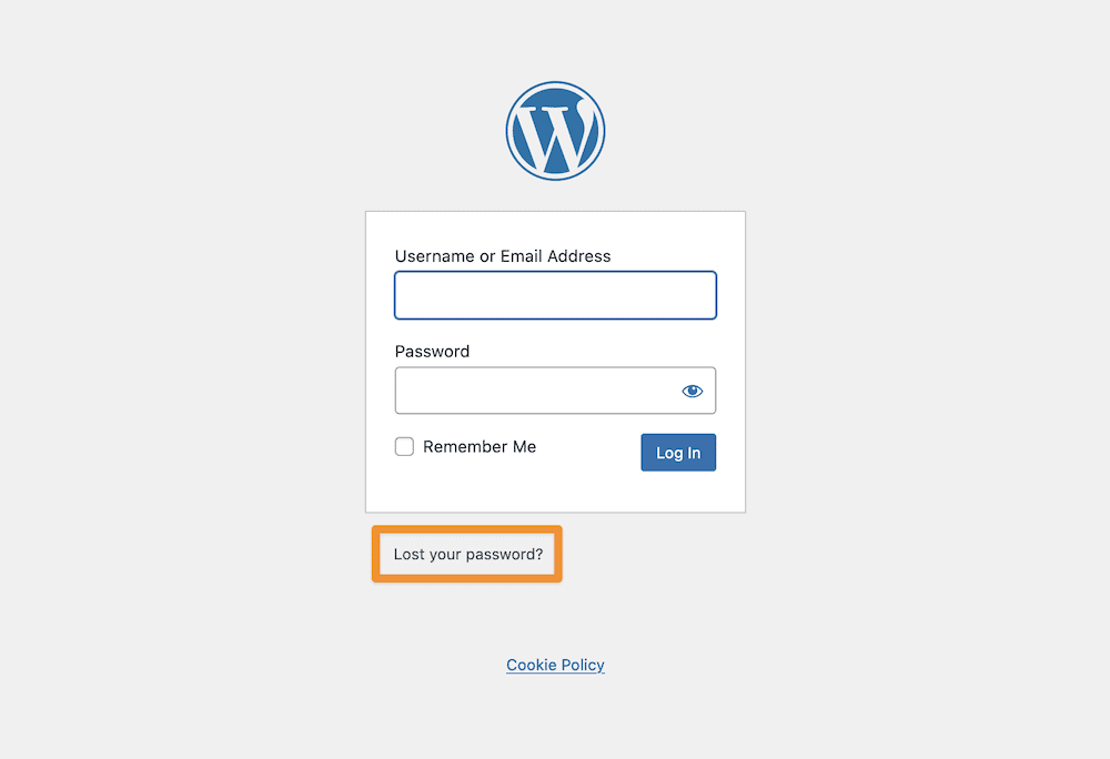 หน้าเข้าสู่ระบบ WordPress กับลืมรหัสผ่าน? เน้นลิงค์