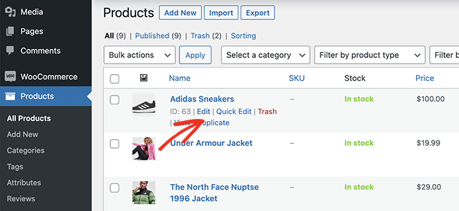 แก้ไขwoocommerceผลิตภัณฑ์ SeedProd Edit a WooCommerce Product