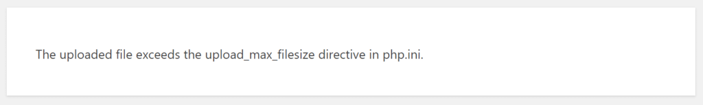 アップロードされたファイルがphp iniエラー通知のupload_max_filesizeディレクティブを超えています
