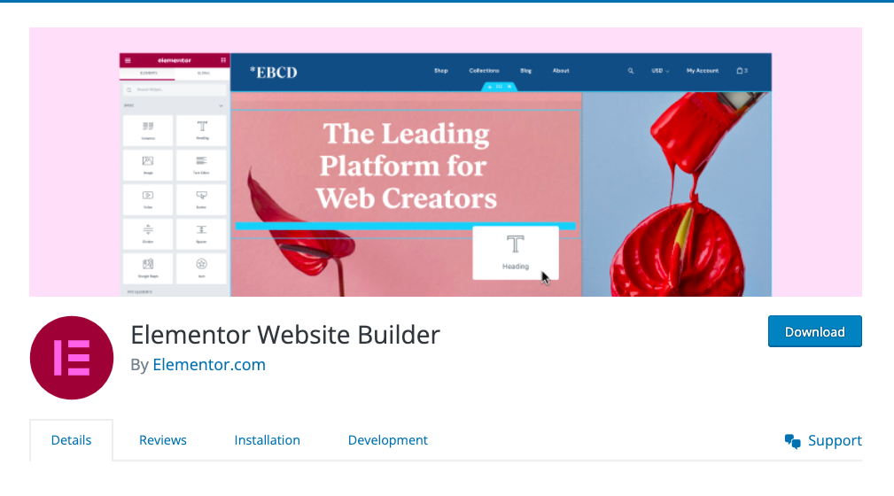 Elementor ウェブサイトビルダープラグイン