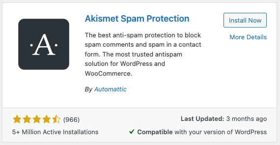 Proteção contra spam Akismet