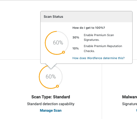 Verificação de malware do Wordfence
