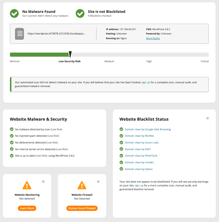 Escáner de malware Sucuri