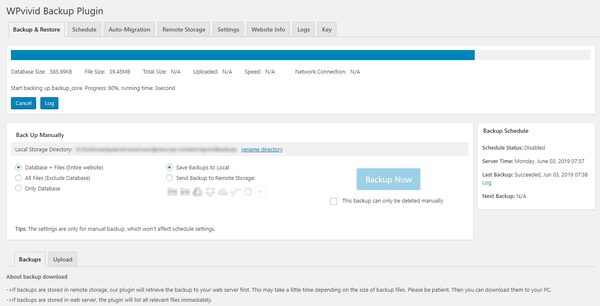 Cómo utilizar el complemento WPvivid para realizar copias de seguridad y restaurar WordPress 77 options