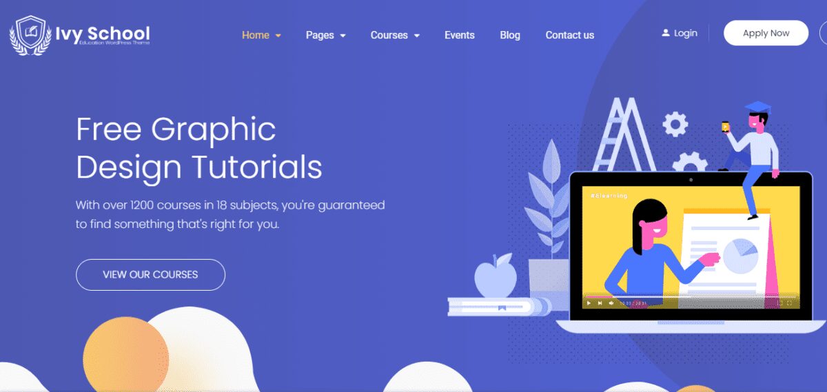 Tema educativo de WordPress: el más receptivo y popular 79 Ivy school WordPress Theme