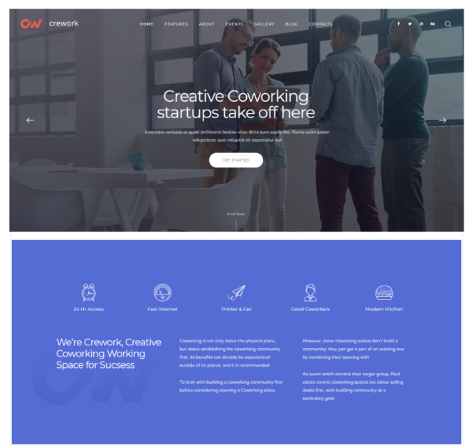 Cómo lanzar un sitio web de trabajo conjunto con un tema de WordPress 78 Crework WordPress theme