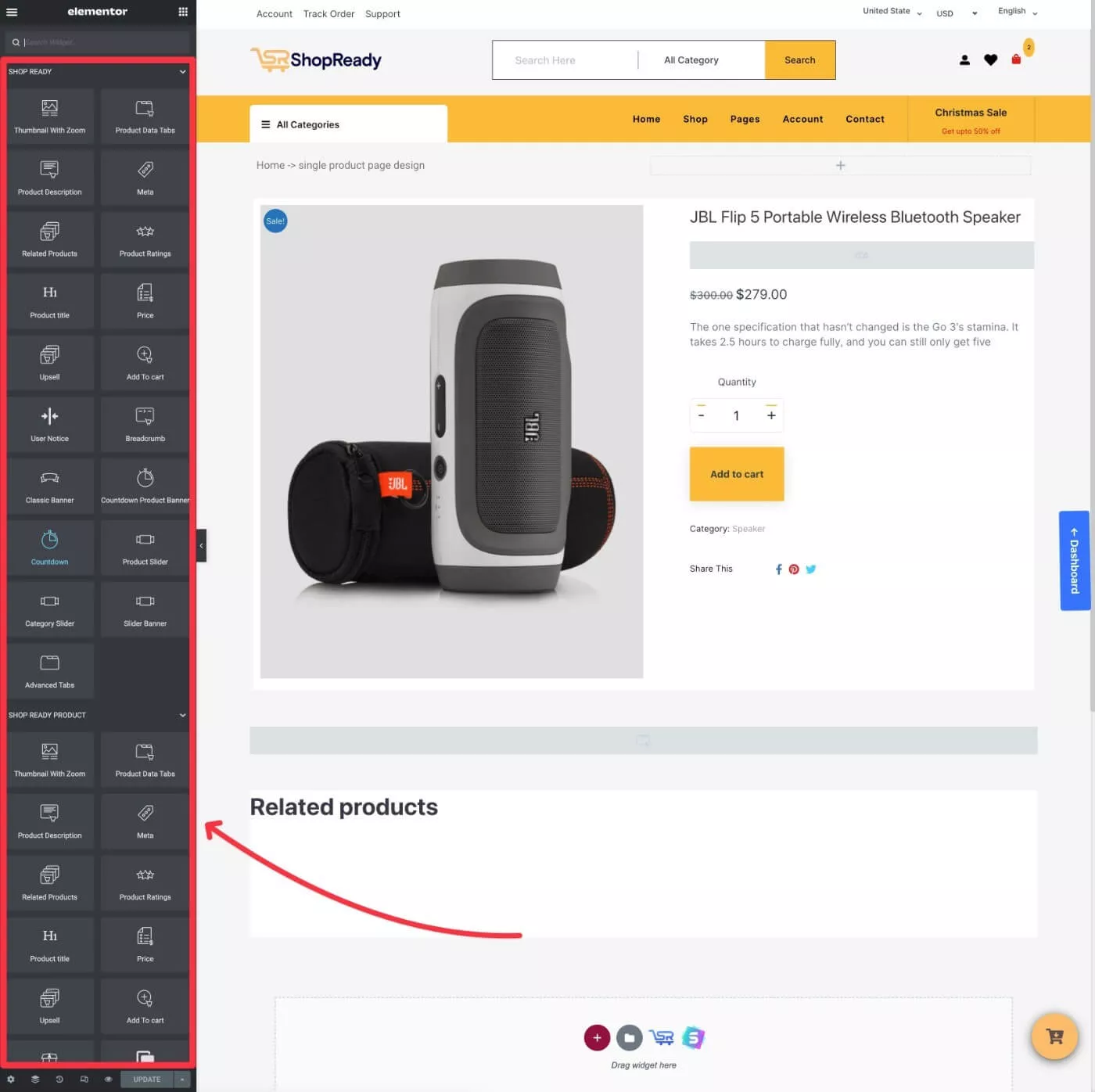 الحاجيات الخاصة ShopReady Elementor