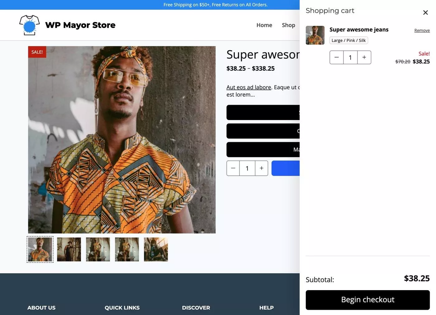 Panier Shopify sur WordPress