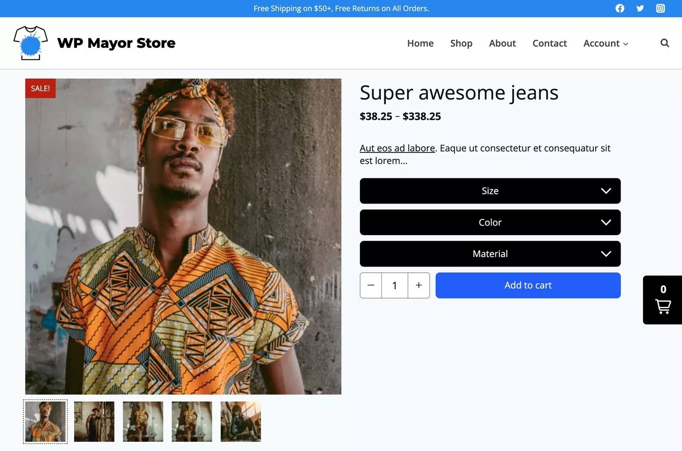 Produit Shopify sur WordPress