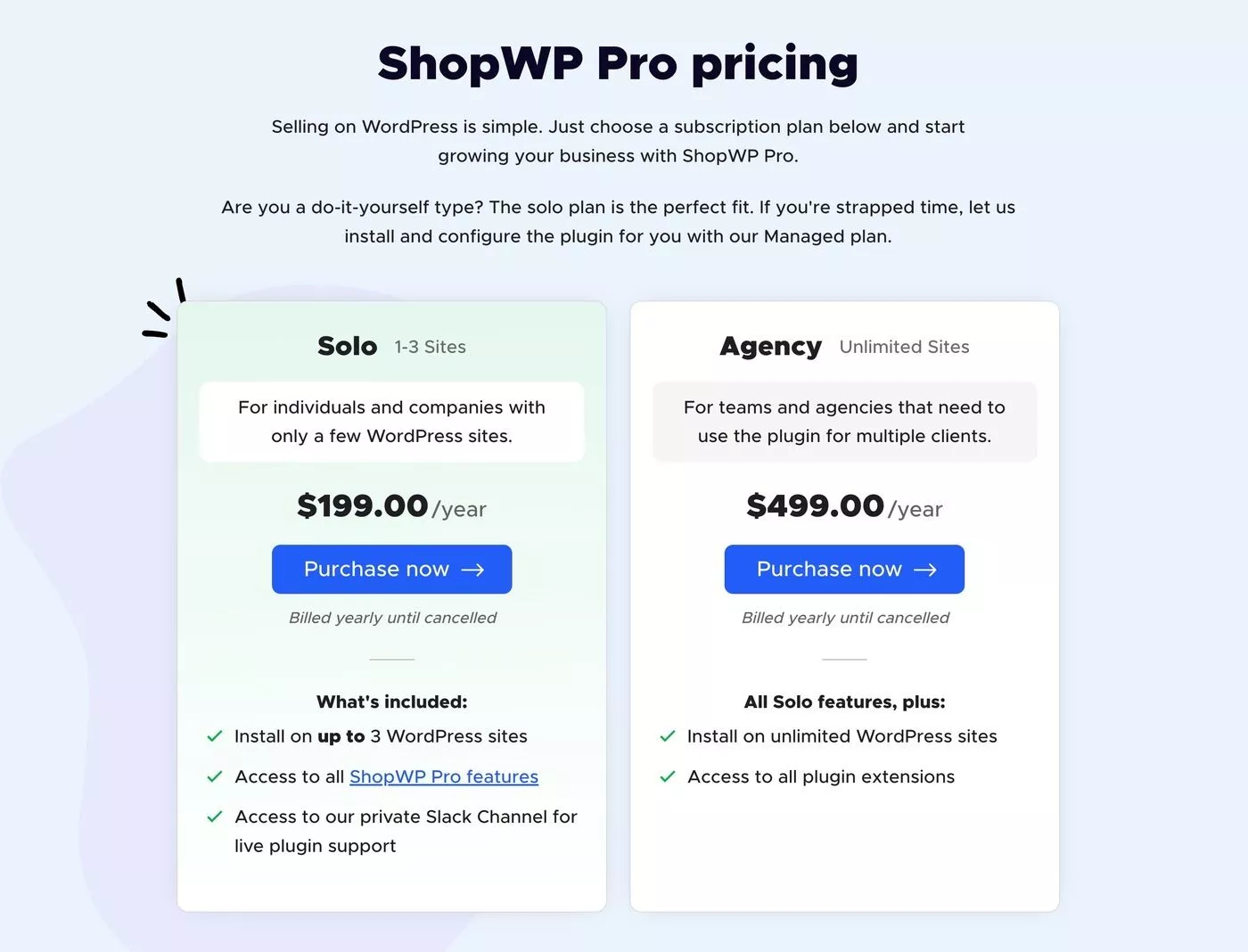 Tarification ShopWP