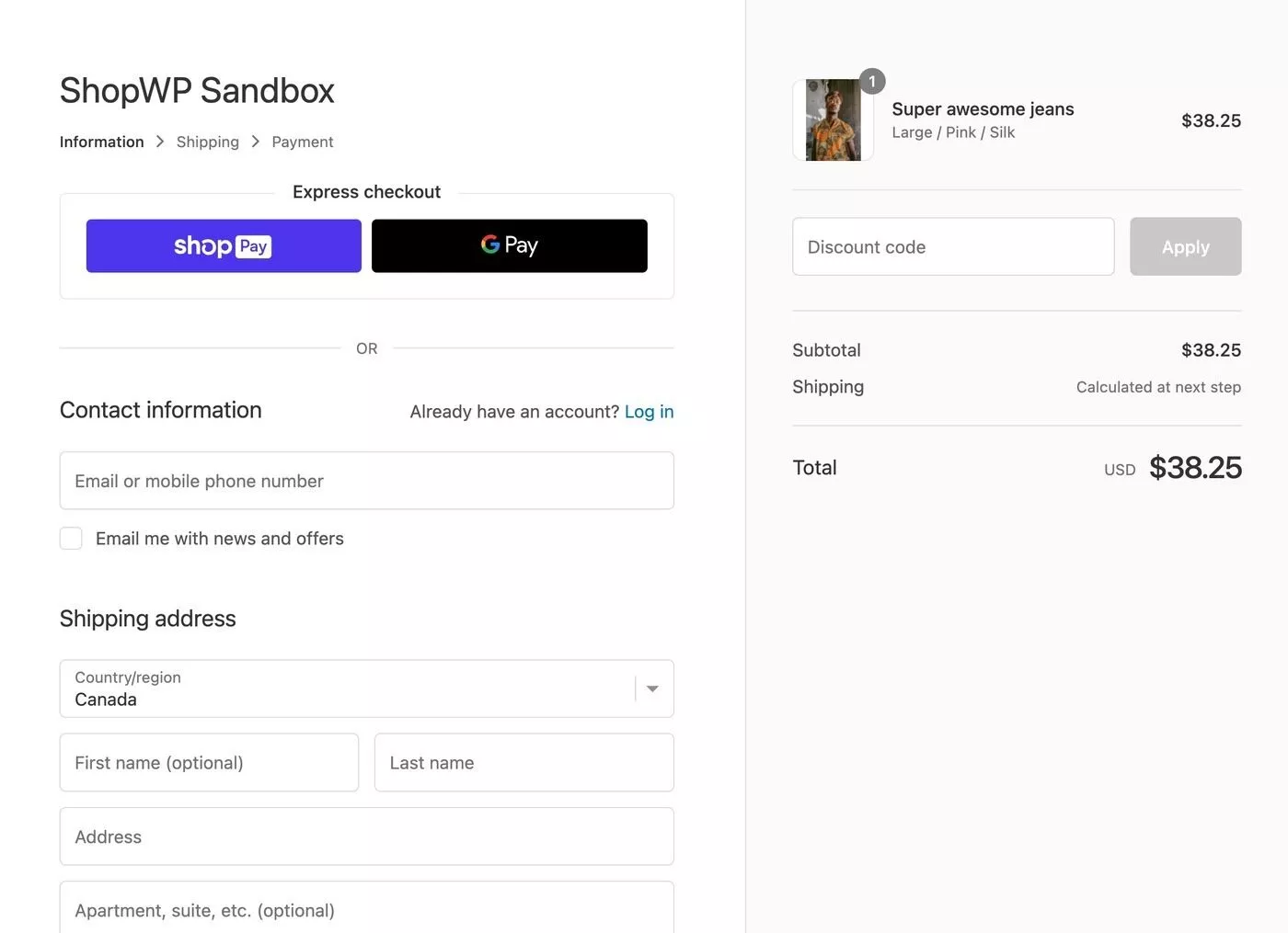 Paiement Shopify