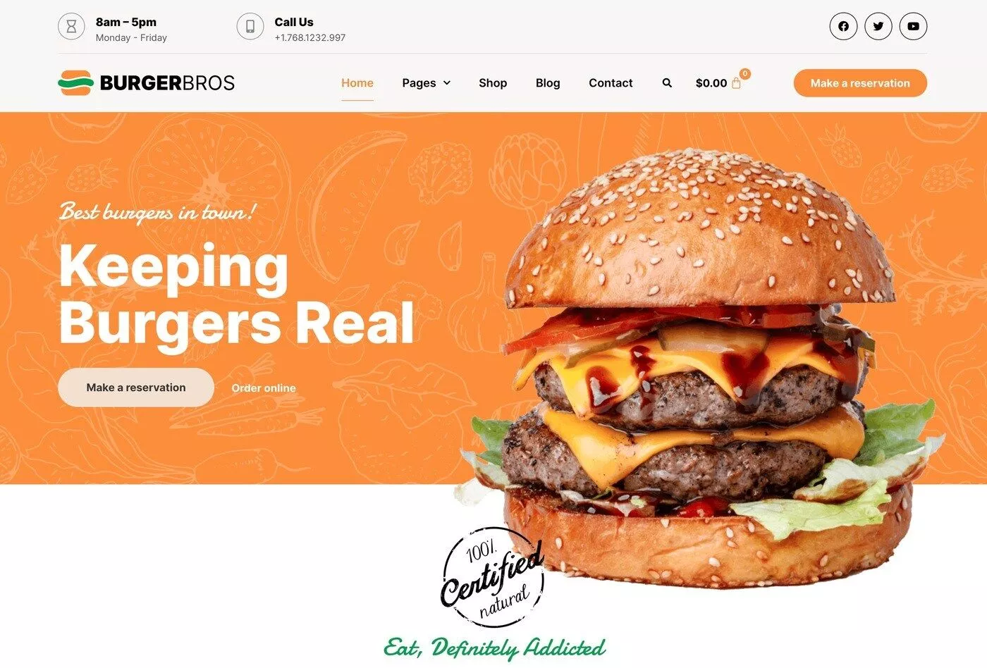Burgerbros 餐厅模板