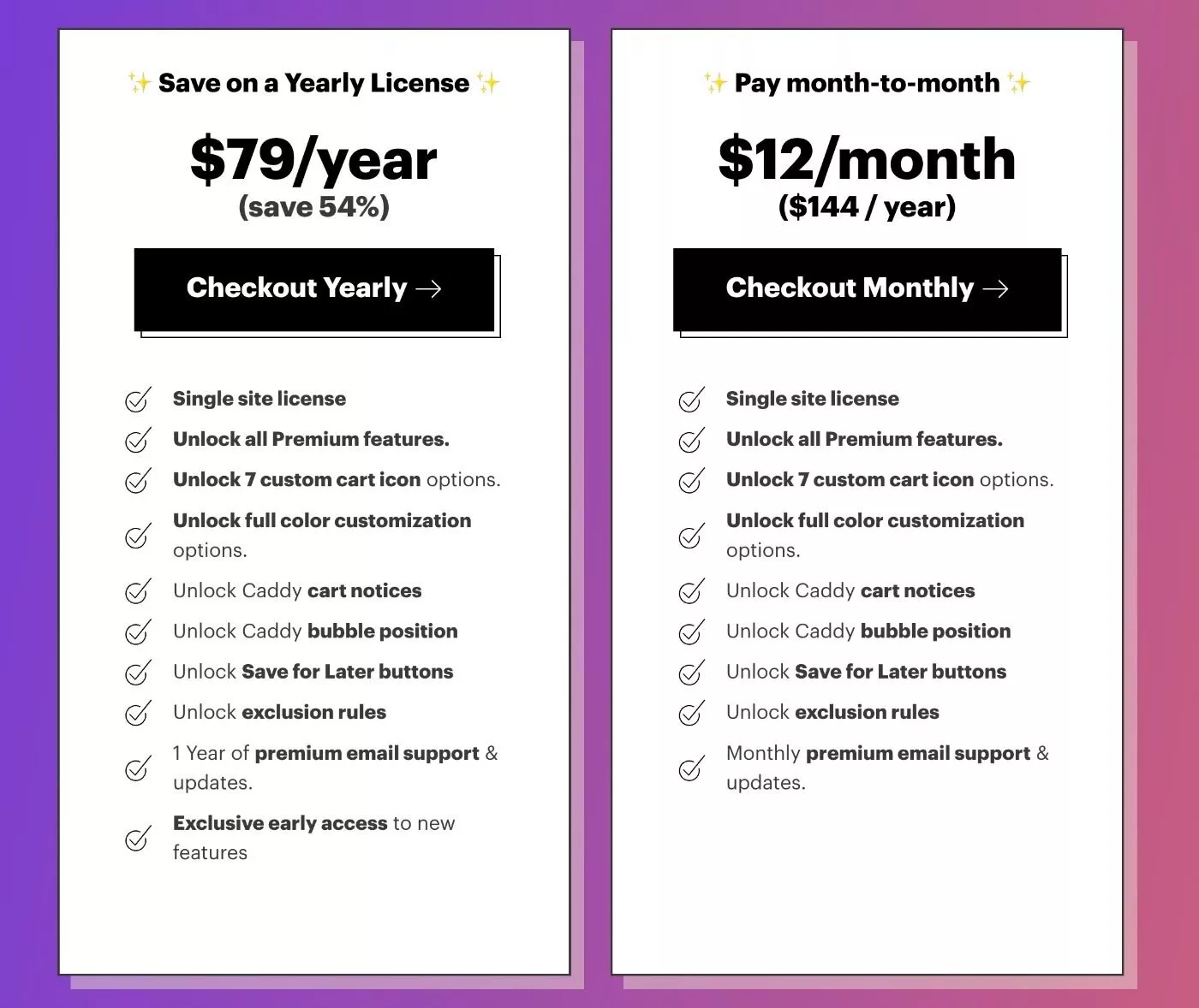 Caddy WooCommerce 侧推车定价