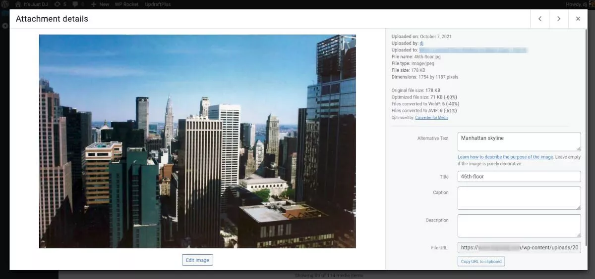 Screenshot der Mediendatei und Informationen