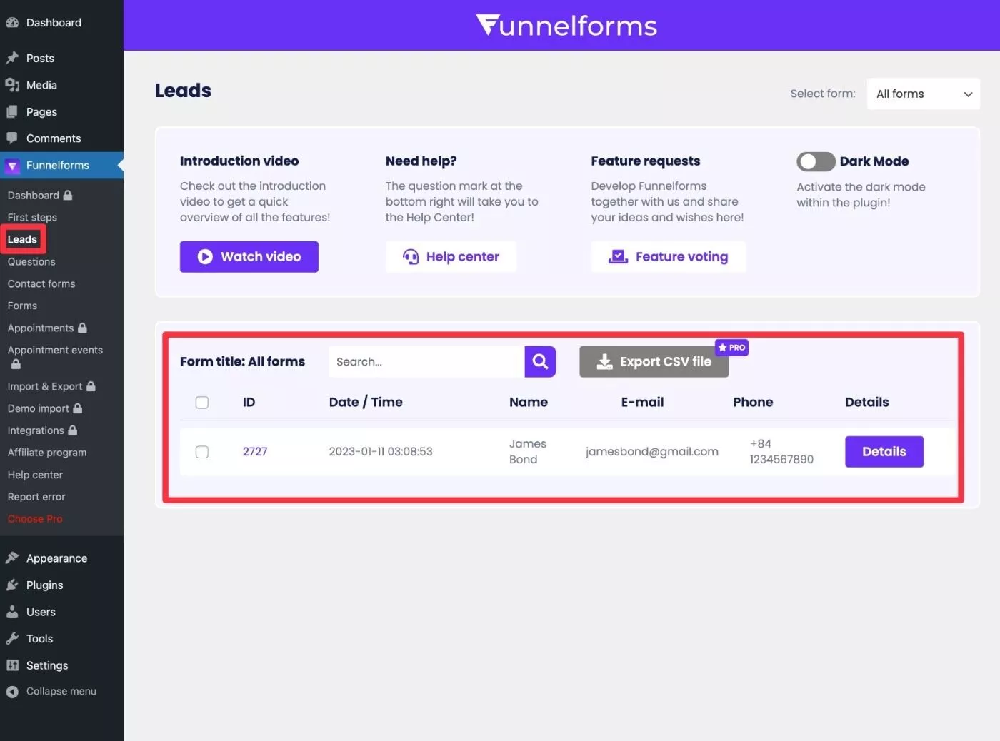 Base de datos de clientes potenciales