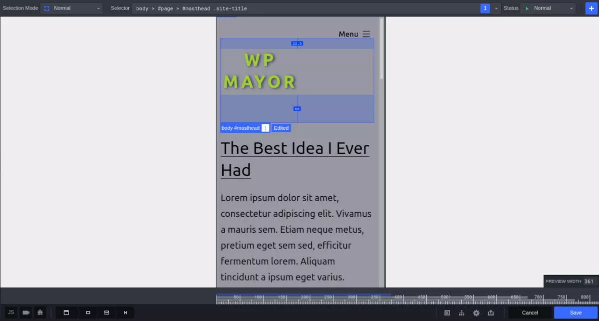 zrzut ekranu CSS Hero Editor