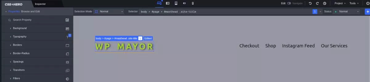 zrzut ekranu CSS Hero Editor