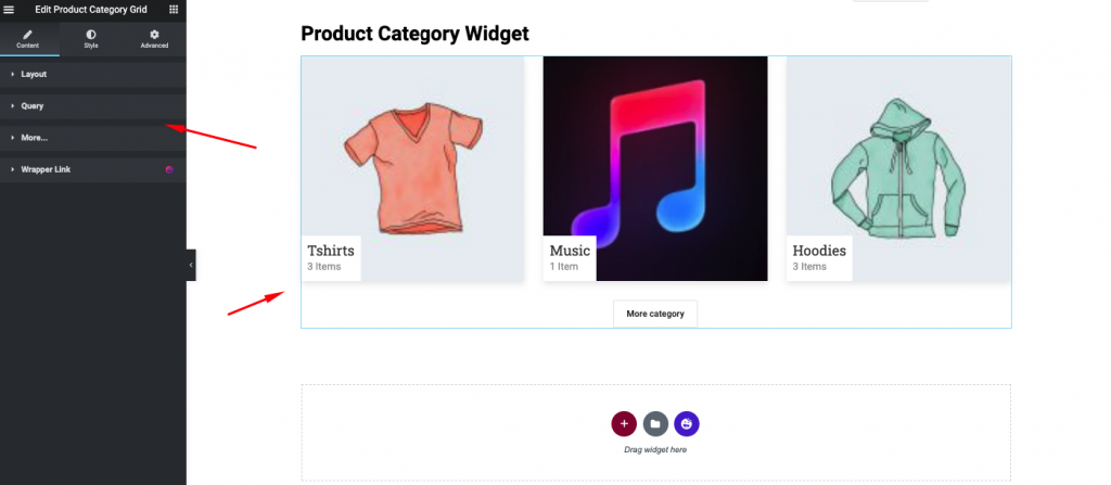Impostazioni della categoria del prodotto