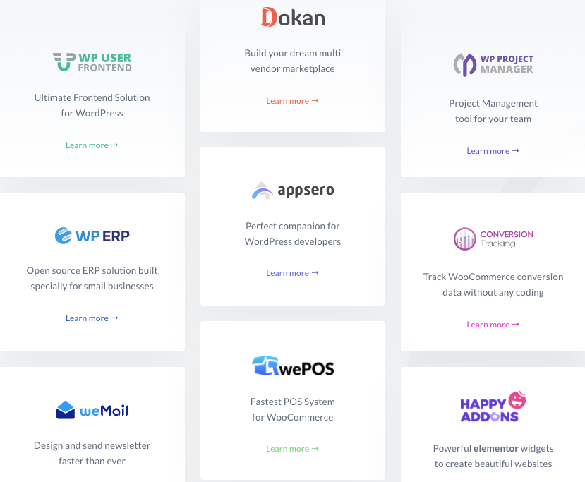 prodotti WeDevs