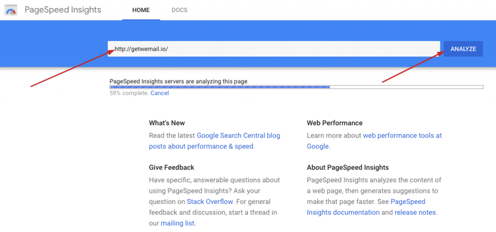 Статистика Google PageSpeed