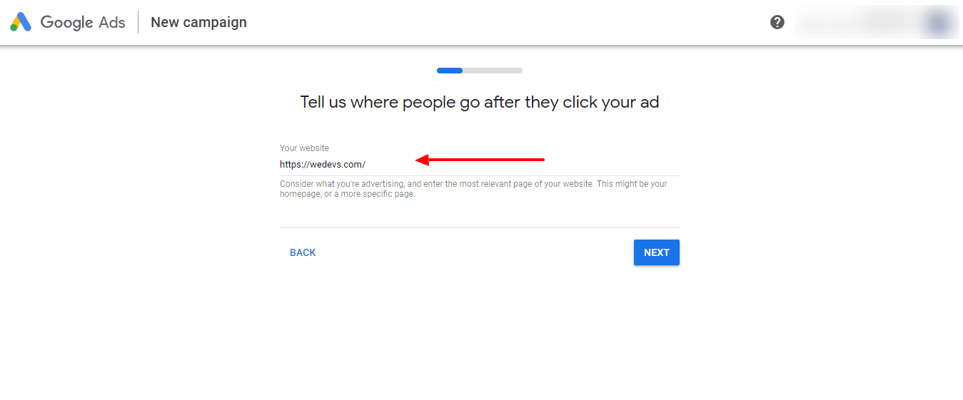 establecer la URL de su sitio web