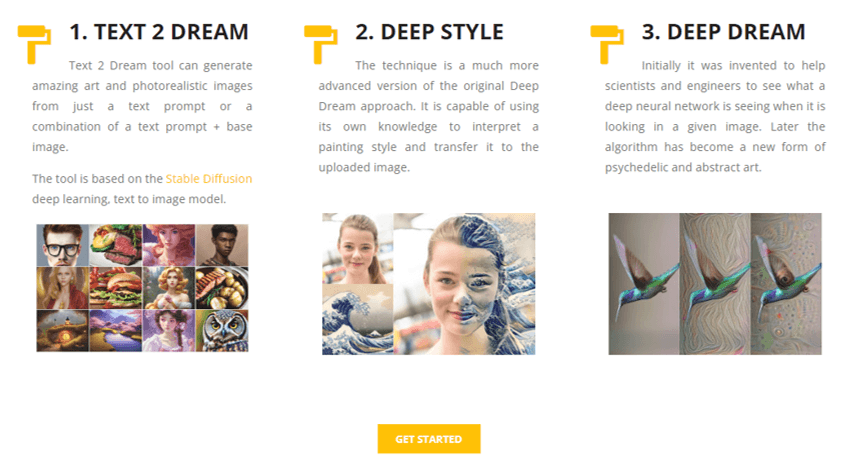 Generador de sueños profundos Deep Dream Generator Best AI Art Generators