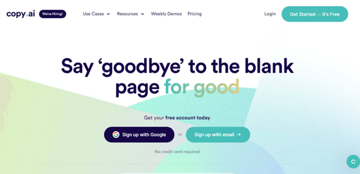 CopyAI 無料の AI ライティング ツール