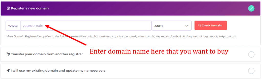 Pilih Nama Domain Choose Domain Name
