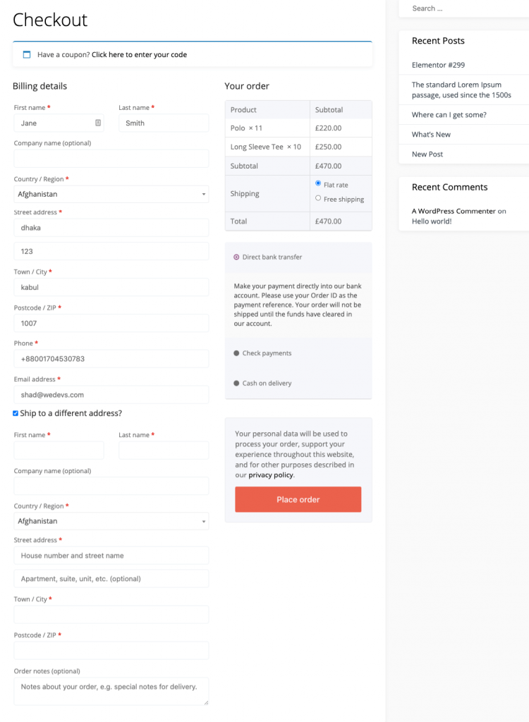 Kasa WooCommerce