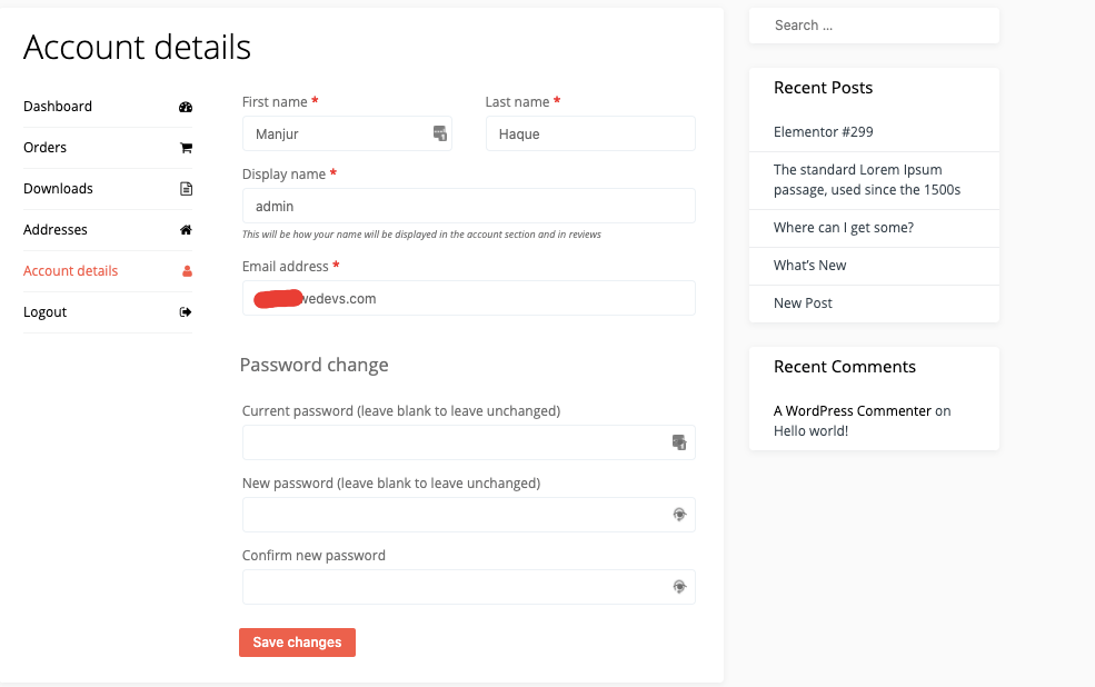 Konto WooCommerce