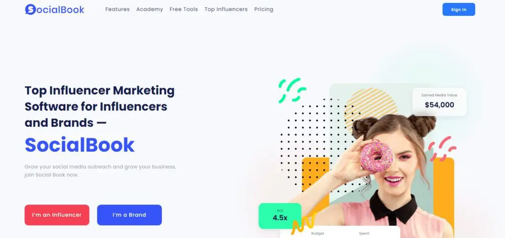 Plataformas gratuitas de marketing de influencers SocialBook