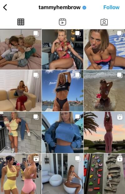 インスタグラムのフィットネスインフルエンサー：タミー・ヘンブロウ