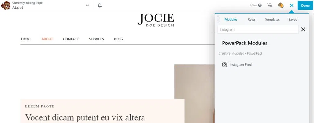 Module de flux Instagram.