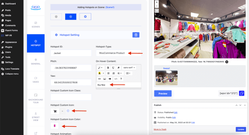 Hotspot WooCommerce — WPVR