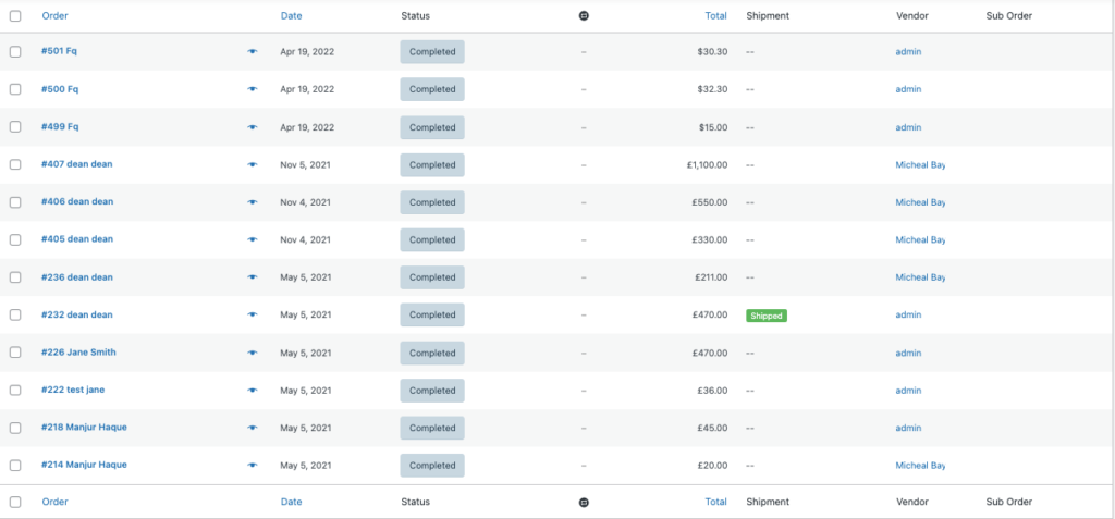 หมายเลขคำสั่งซื้อ WooCommerce ก่อนหน้า