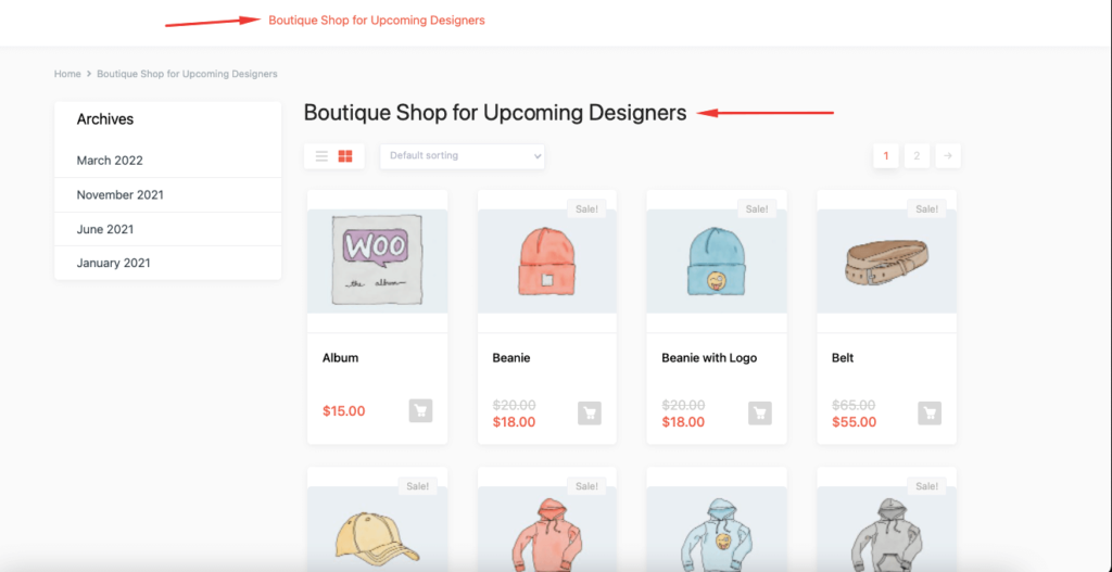อัปเดตชื่อหน้าร้านค้า WooCommerce