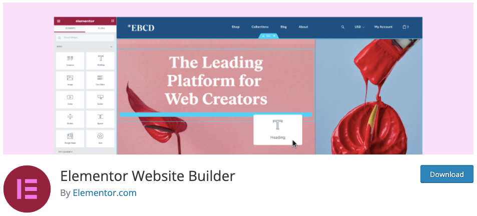 Elementor — najlepsze wtyczki WordPress do blogów i stron internetowych