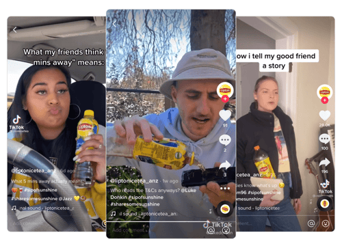Dieses Bild zeigt die Lipton-Eistee-Aktion auf Tiktok