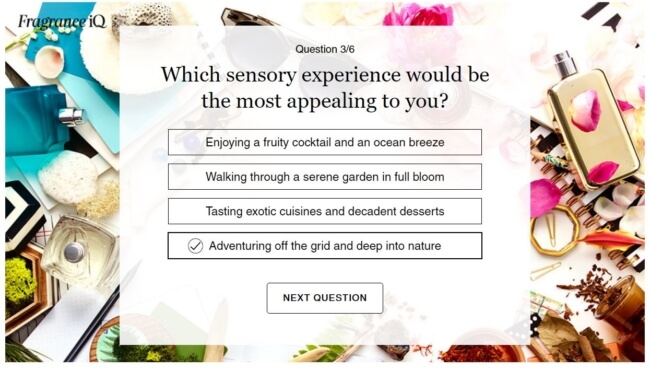 คำถามแบบทดสอบ "Fragrance IQ" ของ Sephora
